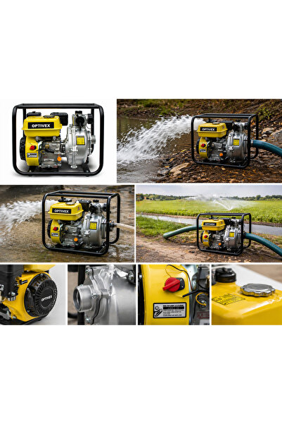 OPTIVEX Benzinli Su Pompası Su Motoru 3 Inç 6,5 Hp