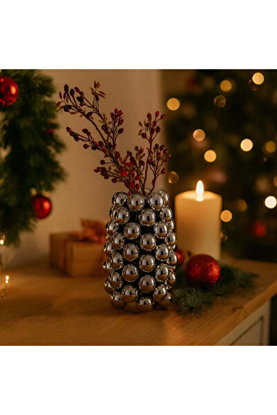 NO BRAND Βάζο πορσελάνης με εφέ φυσαλίδων και μεταλλικό φινίρισμα