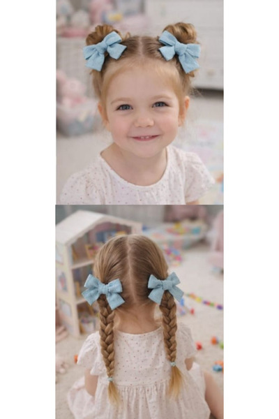 Liliza Accessories Mavi Simli 2li Çocuk Klips Toka - Mezuniyet Düğün Tokası