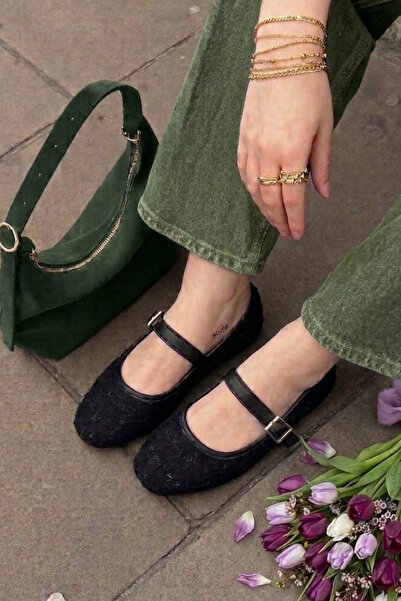 Nubbock Βίντατζ Μαύρες Μπαλαρίνες με Πόρπες NK3168