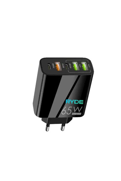 RYDE Incarcator rapid 65W 2x USB-C, 3x USB-A, pentru telefon, tableta, GPS