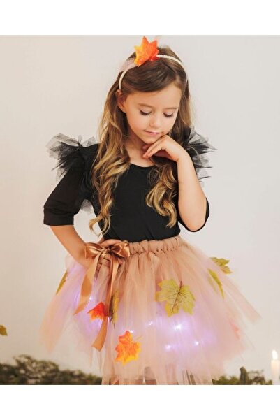 fustite cu luminite Μικρή Φούστα με Φωτάκια, Καφέ με Φύλλα, Φθινοπωρινή Νεράι...