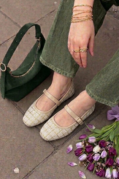 Nubbock Βίντατζ Κρεμ Παπούτσια Μπαλαρίνες με Πόρπη NK3168