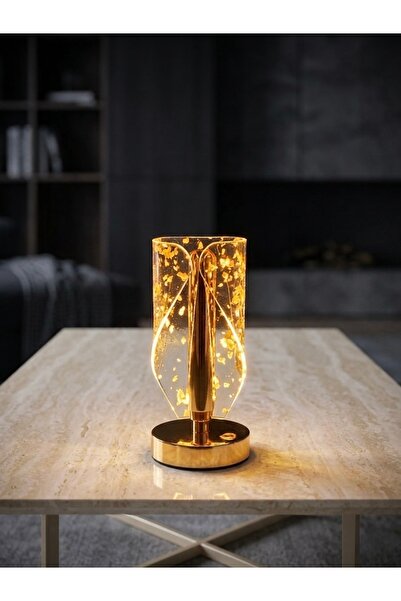 VEZZA HOME Gold Lüks Kristal Görünümlü Dokunmatik Masa Lambası - 3 Renk Modlu...