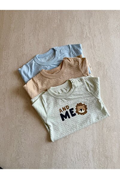ASİLA Erkek Bebek 3lü Çıtçıtlı Şort Zıbın&Body Set