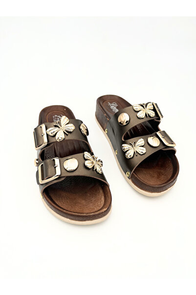 viderri Copper Women's Double Buckle Accessory Detailed Comfortable Sole Dail...