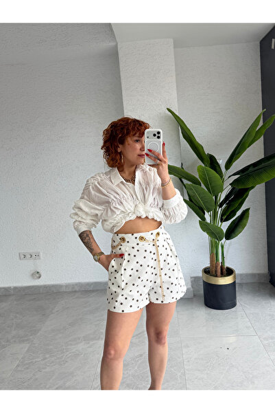 Bak'ap Premium Tsarım Σορτς τζιν με λεπτομέρεια από κρίκους και αλυσίδα, με π...