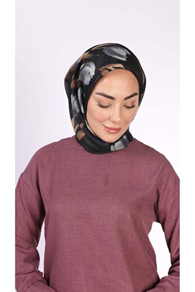 locella Soft Pamuk Eşarp Siyah Gri