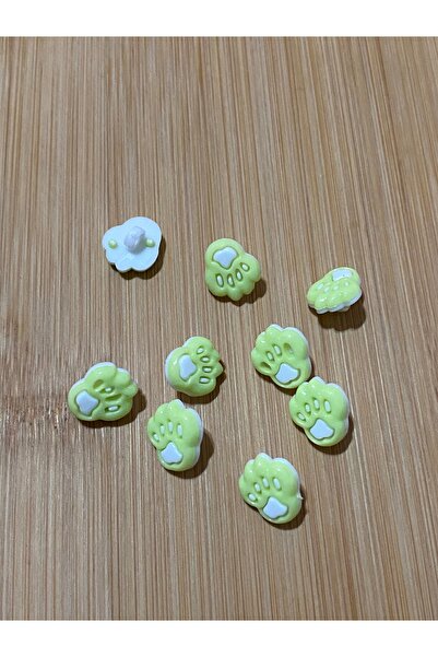 Lorin hobi Plastic Paw Pads Baby Button 12 mm 10 Pieces Green