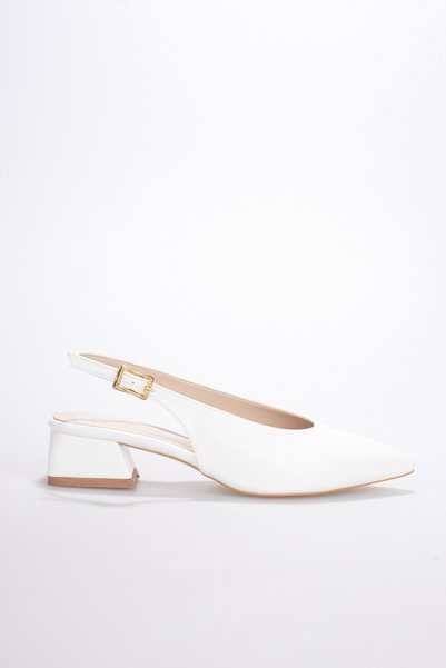Silver Lady Rustiq Crinkled Patent Leather Pointed Toe Low-Buckle Daily Stylish Open-Back Women's Shoes