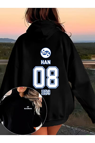 Le Savu Stray Kids SKZ Φούτερ με κουκούλα με συνδυασμό σχεδίων, Unisex, Oversize