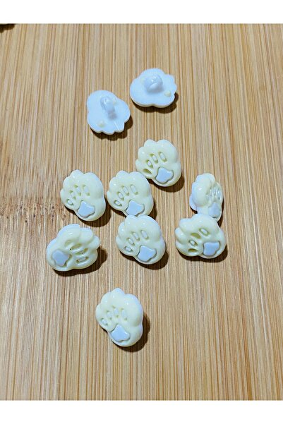 Lorin hobi Plastic Paw Pads Baby Button 12 mm 10 Pieces Cream