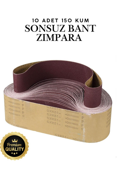 KAYRA LEATHER CRAFT 10 Adet Sonsuz Bant Zımpara Kağıdı 75x533 mm - 150 Kum Ta...