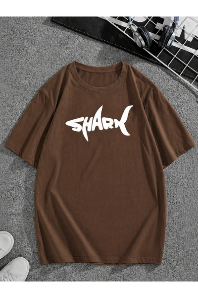 By Layina Shark Printed Unisex Oversize Tee / T-Shirt