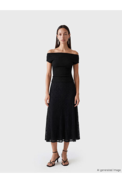 LC Waikiki Ruched Flared Skirt with Waist Cord by Uzg Store for Style Enthusi...