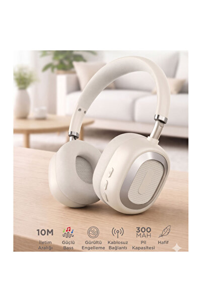wiks Kablosuz Bluetooth Kulaklık Güçlü Bass, Uzun Pil Ömrü, Konforlu Tasarım