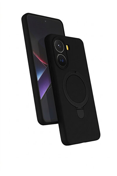 m.tk moveteck Poco X7 Pro Kılıf Magsafe Halkalı Extra Standlı içi Kadife Yumu...