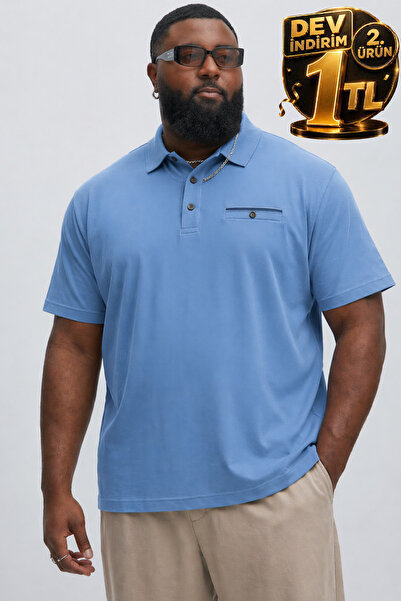 Maccali Ανδρικό καλοκαιρινό βαμβακερό μπλουζάκι με λαιμόκοψη πόλο σε μεγάλο μ...