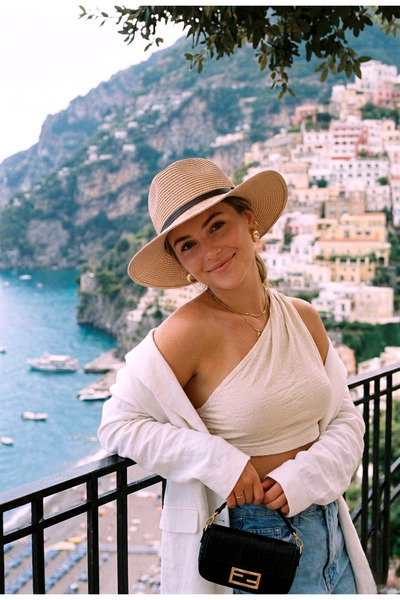 LAGRANZE Γυναικείο Καλοκαιρινό Ψάθινο Καπέλο με Φαρδύ Γείσο Μίνιμαλ Σχεδιασμός