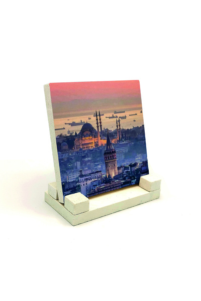 Sadrazam Πέτρινη βάση γραφείου με εκτύπωση Πύργου Γαλατά και Τζαμιού Σουλεϊμα...