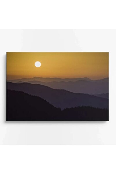 OEM Tablou pe pânză premium WOWCanvas, Apus în Munți, 60 x 40 cm
