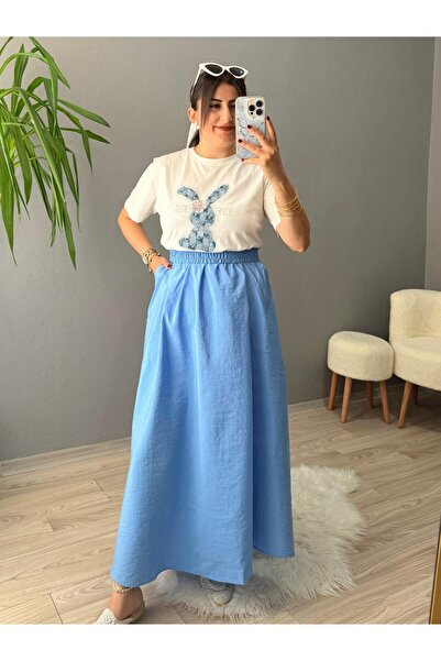 iznikten Maxi Boy Elastic Waist Skirt - Blue