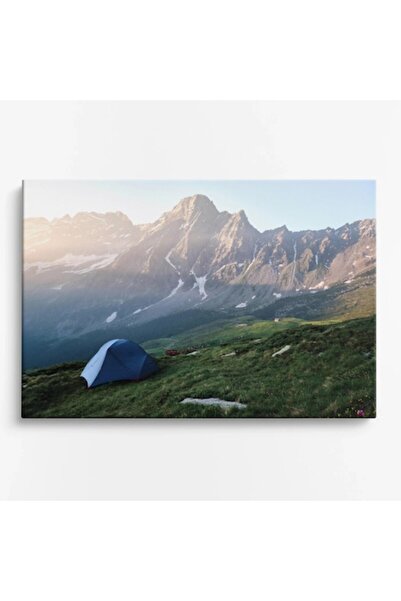 OEM Tablou pe pânză Peisaje WOWCanvas, Cort pe pajiște în fața monturilor, 15...