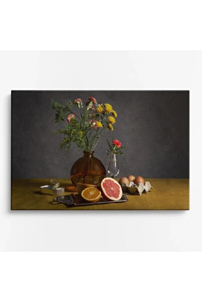OEM Tablou pe pânză Flori WOWCanvas, Aranjament floral cu citrice, 90 x 60 cm