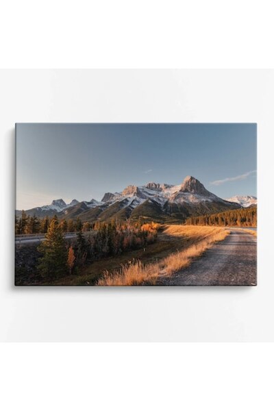 OEM Tablou pe pânză Peisaje WOWCanvas, Munți însorți la Rundle, 60 x 40 cm