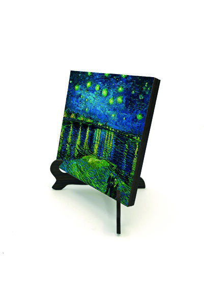 Sadrazam Έναστρη νύχτα στον Ποταμό Τήνυστρος με τυπωμένο σχέδιο MDF 10x10 KRG...