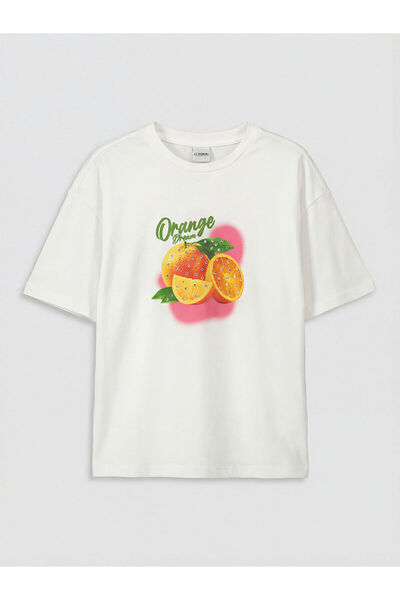 LC Waikiki Vizyon New Season Crew Neck Short Sleeve Printed Girls' T-Shirt