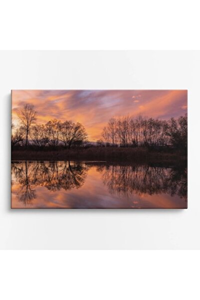 OEM Tablou pe pânză premium WOWCanvas, Peisaj idilic cu apus de soare