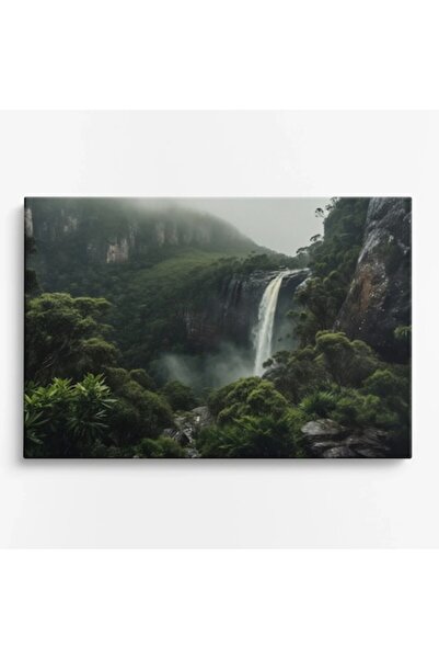OEM Tablou pe pânză Peisaje WOWCanvas, Cascadă în natură sălbatică, 60 x 40 cm