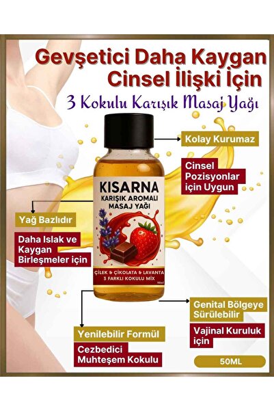 Kisarna Kayganlaştırıcı Masajlar İçin Yağ Çikolata Çilek Vanilya Aromalı Hazı...