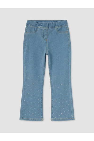 LC Waikiki Seray New Season Slim Fit Stone Embroidered Girls' Jean Trousers