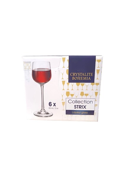 Bohemia Set of 6 stemmed liqueur glasses, 60 ml, Strix