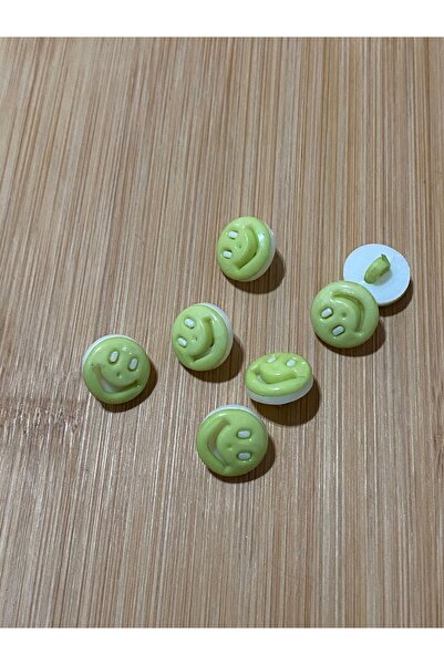 Lorin hobi Smiling Face Plastic Baby Button 12 mm 10 Pieces Green