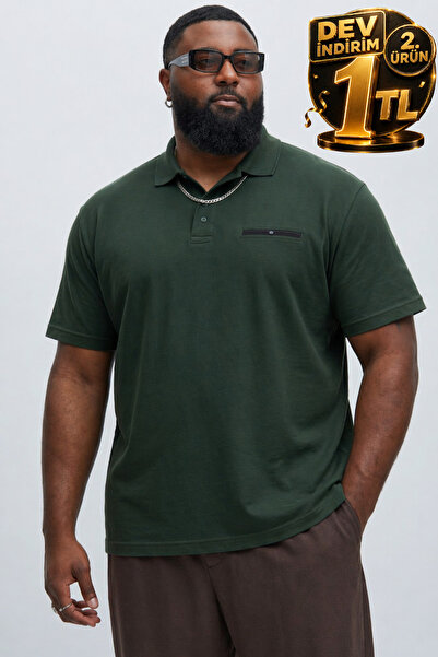 Maccali Ανδρικό καλοκαιρινό βαμβακερό μπλουζάκι με λαιμόκοψη πόλο σε μεγάλο μ...