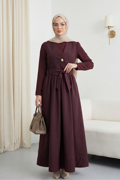 Modamorfo Φόρεμα Cupra με δέσιμο στη μέση και λεπτομέρεια ελαστικού γιλέκου -...