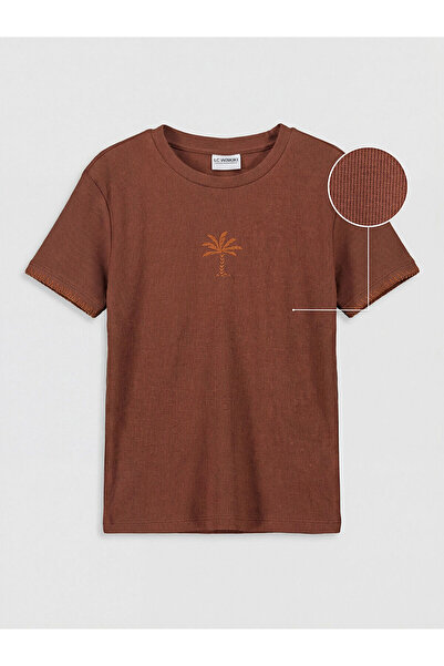 LC Waikiki Vizyon New Season Crew Neck Embroidered Girls' T-Shirt