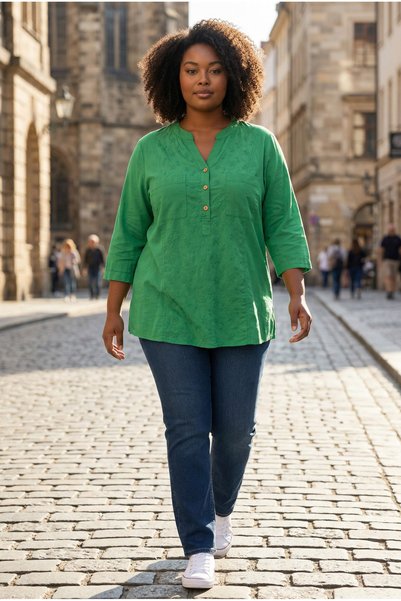 MaaMs Women's Plus Size Cotton Shirt