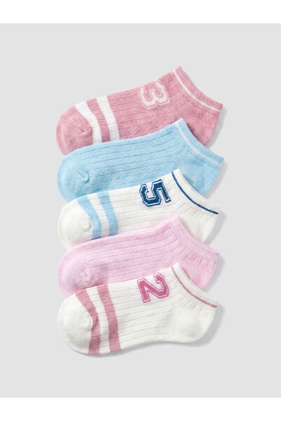 LC Waikiki Striped and Printed Girls' Bootie Socks from Uzg Store for Style E...
