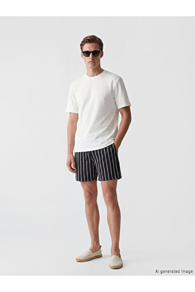 LC Waikiki Nevavm Short Length Striped Men's Swim Shorts with Difference