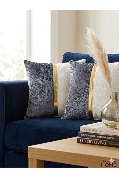 DECORA CASA HOME COLLECTİON Βελούδινο διακοσμητικό κάλυμμα μαξιλαριού 2 τεμαχ...