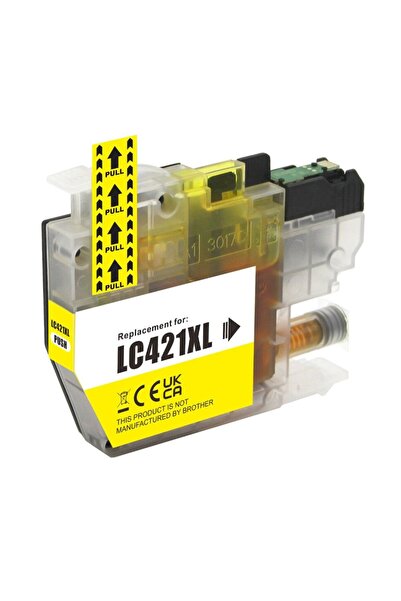 Brother LC421XLY Κίτρινο Συμβατό Δοχείο Μελάνης 0.5K για Εκτυπωτές DCP/MFC/J-...