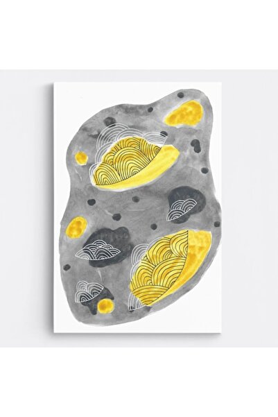 OEM Tablou abstract pe pânză WOWCanvas, Textură de acuarelă cu accente galben...