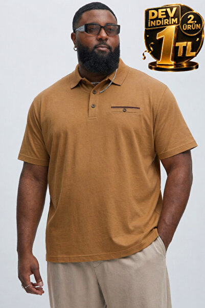 Maccali Ανδρικό μπλουζάκι μεγάλου μεγέθους, καλοκαιρινό, βαμβακερό, με λαιμόκ...