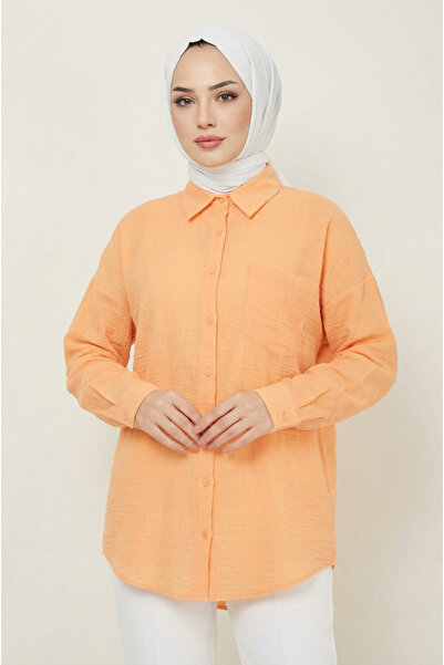 lavrisa Γυναικείο λινό πουκάμισο βασικής γραμμής με τσέπες LVR001