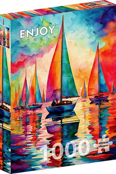 Enjoy Puzzle 1000 Pieces Enjoy Jigsaw Puzzle - Colorful Sailboats (Enjoy-2305)