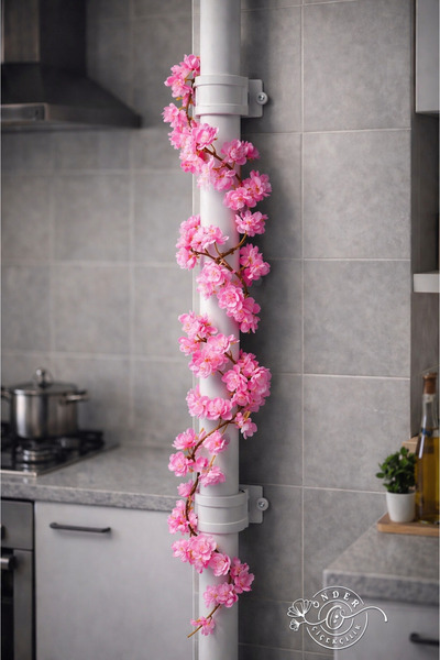 Önder Çiçekçilik Lüks Görünümlü Yapay Pembe Sarmaşık 180 cm | Modern Ev, Ofis...